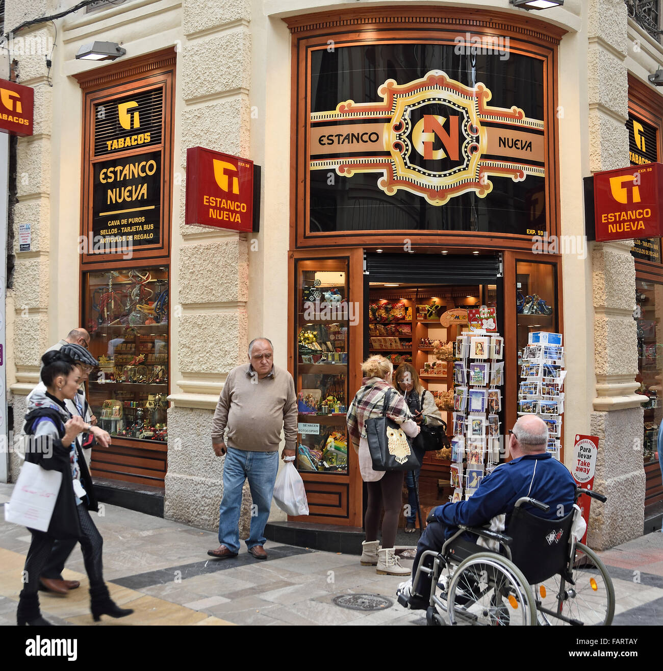 Alte Zigaretten Shop Malaga Spanisch Spanien Andalusien Stockfoto