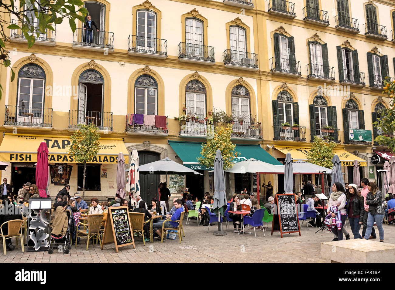 Plaza De La Merced Malaga spanische Café bar Restaurant Spanien Andalusien Stockfoto