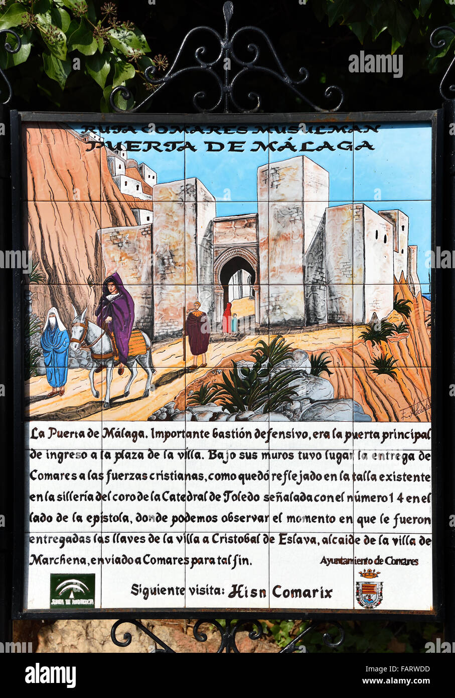 Comares (maurische weiße Festung Stadt 8. Jahrhundert) spanische Provinz Málaga Spanien Andalusien Stockfoto