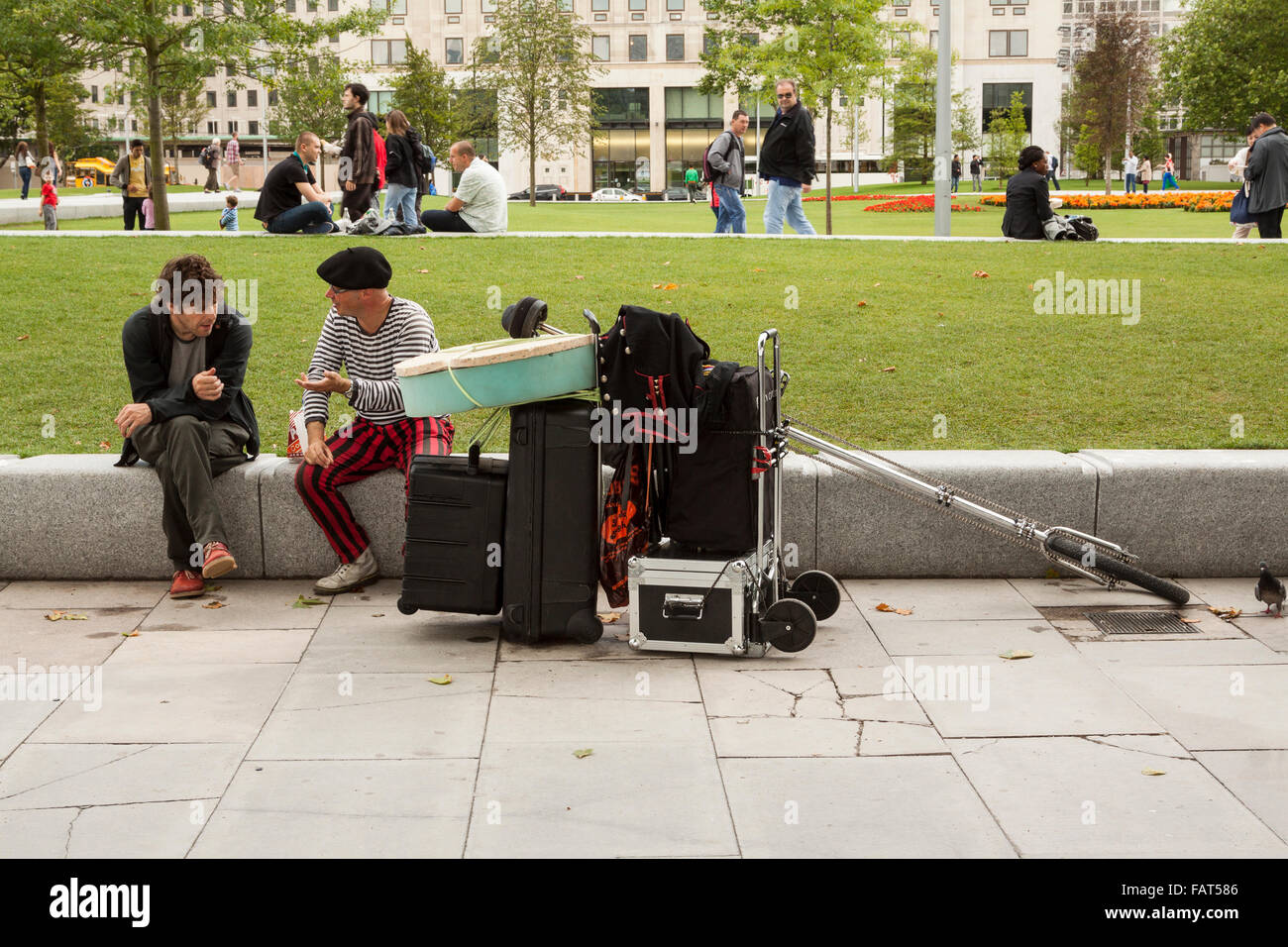 Straßenkünstler in London, Großbritannien Stockfoto