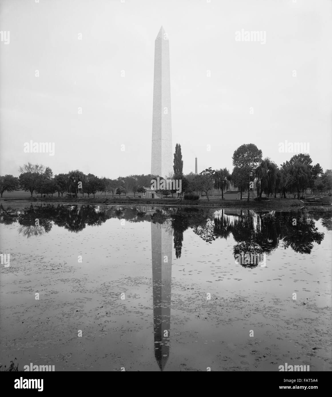 Washington Monument und Reflexion, Washington DC, USA, um 1900 Stockfoto