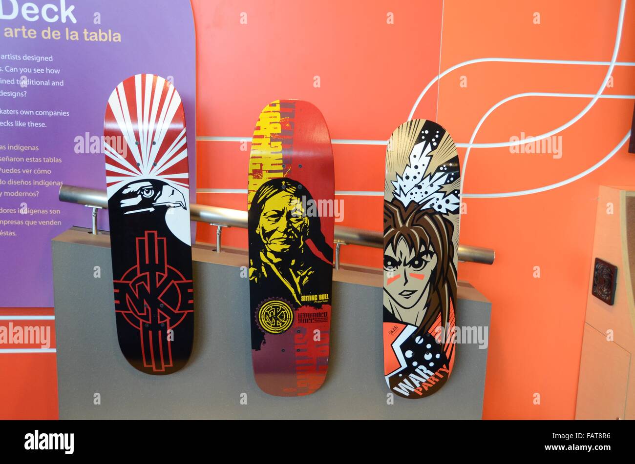 Nationalmuseum der amerikanischen sitting Bull Adler Indianer entwirft skateboards Stockfoto