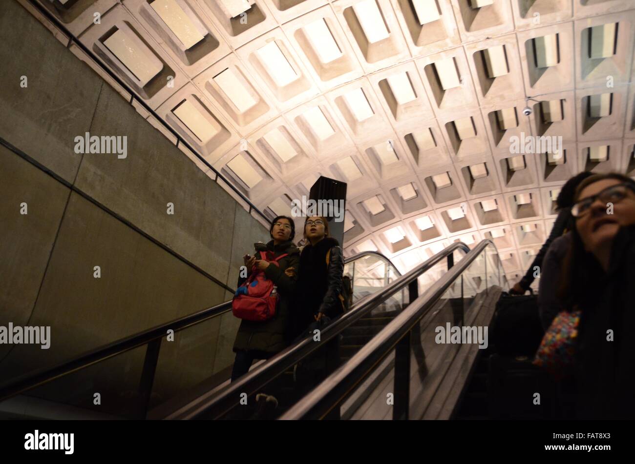 Touristen Washington Metro-Züge decken Usa Stockfoto