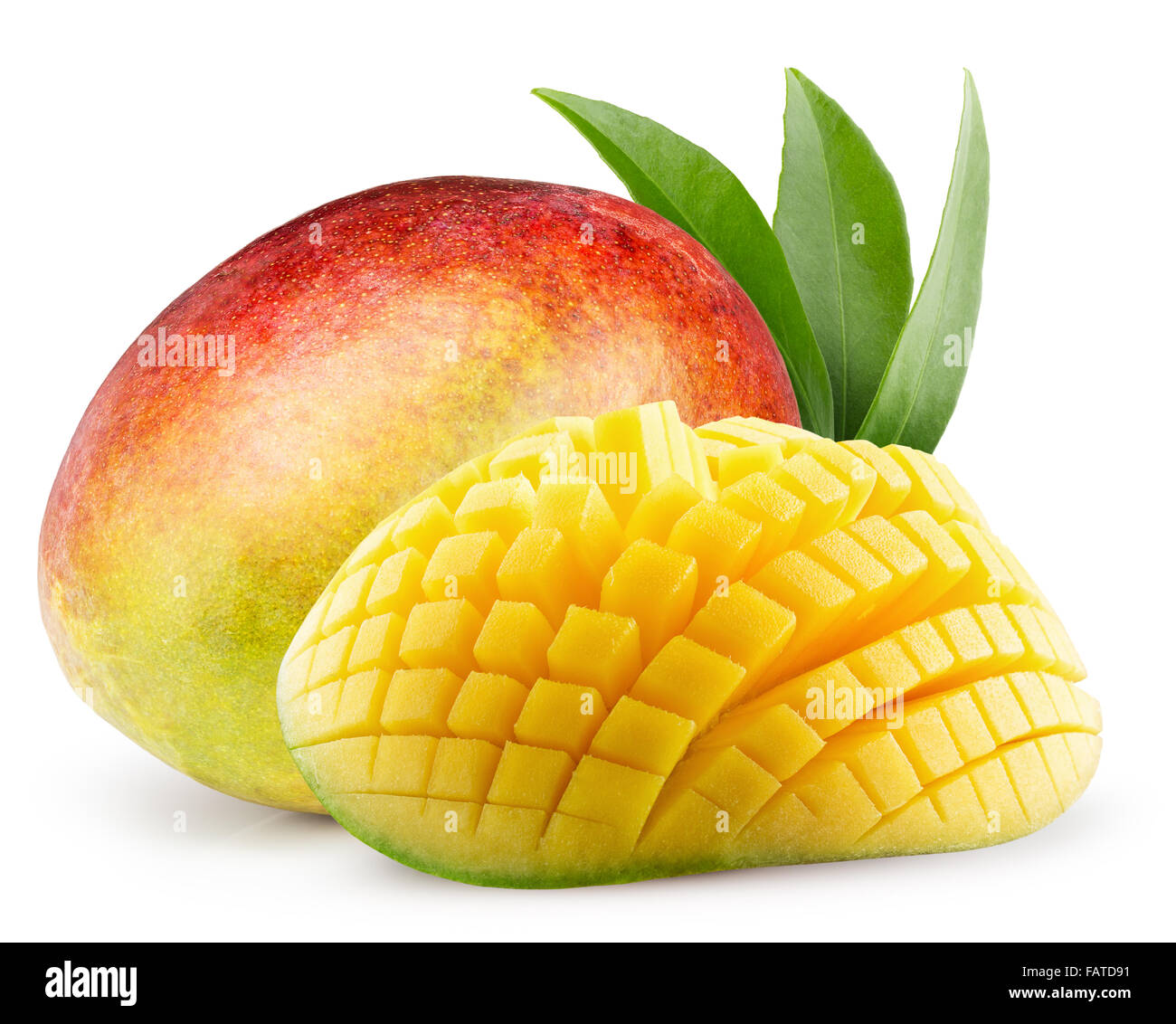 Mangos auf dem weißen Hintergrund isoliert. Stockfoto