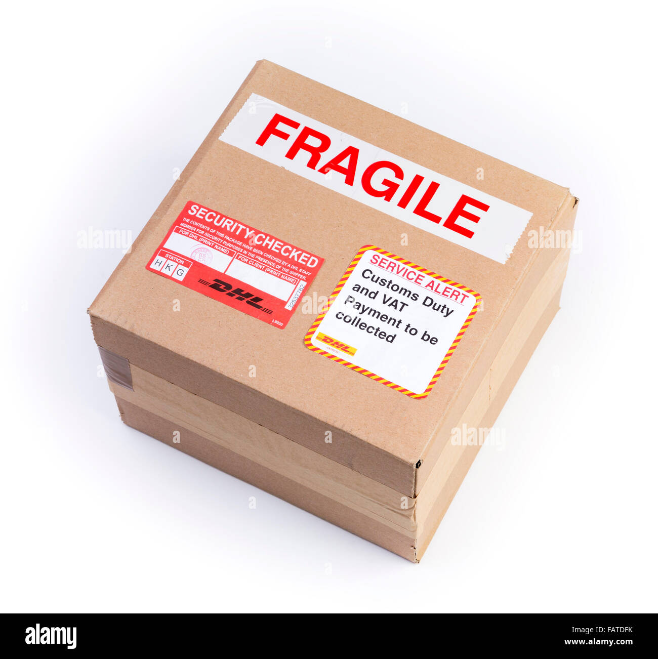 fragile Paket Stockfoto