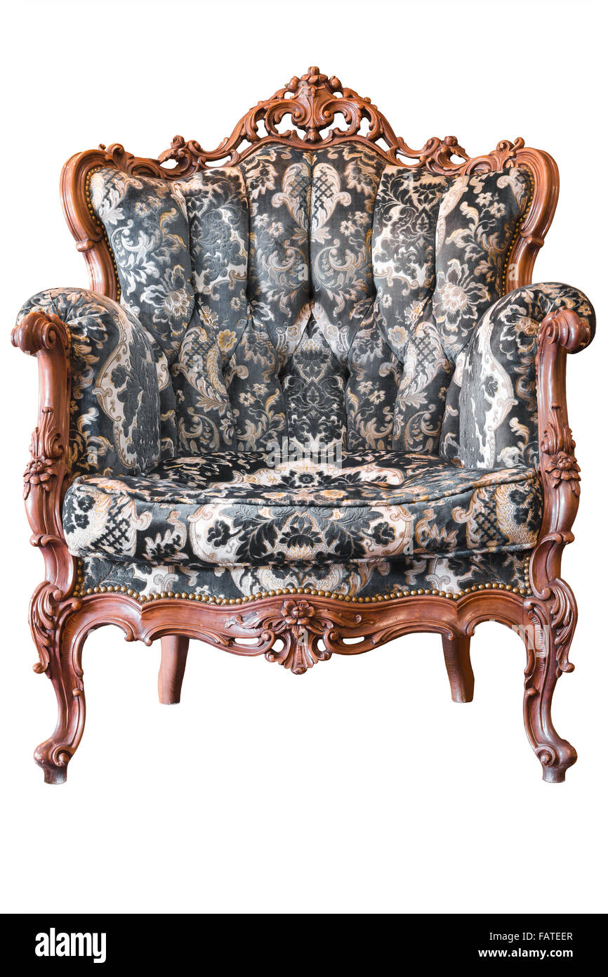 Luxus Vintage Stuhl isoliert auf weißem Hintergrund Stockfoto