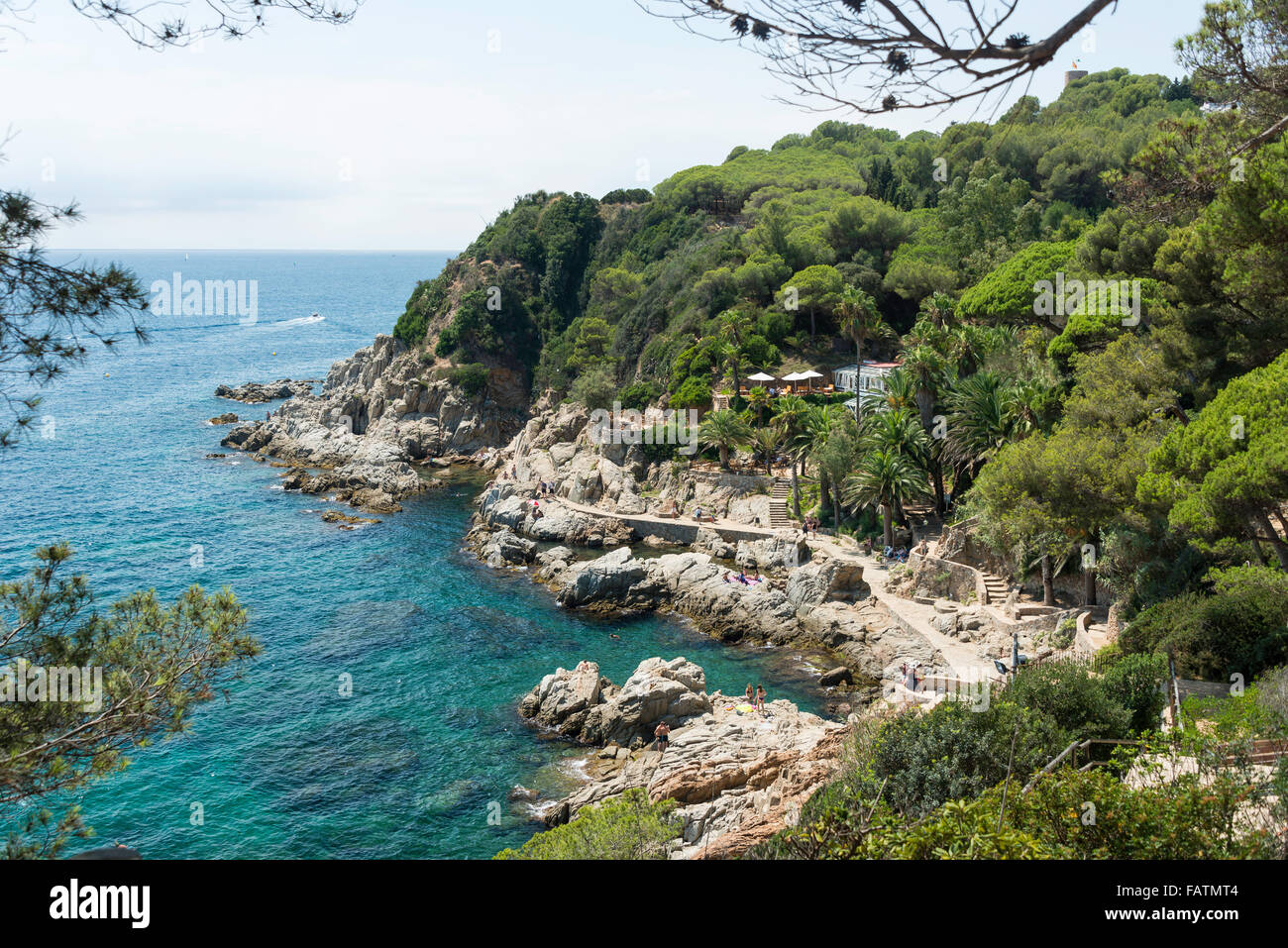 Coastal Bucht, Lloret de Mar, Costa Brava, Provinz Girona, Katalonien, Spanien Stockfoto