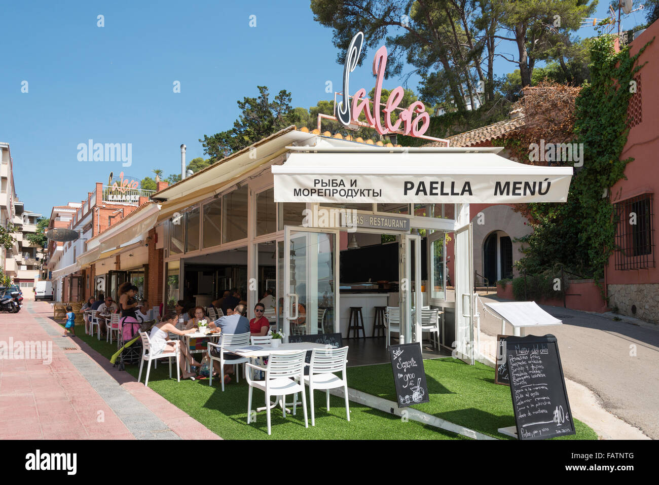 SALERO Restaurant, Calle Pagueres 1, Lloret de Mar, Costa Brava, Provinz Girona, Katalonien, Spanien Stockfoto