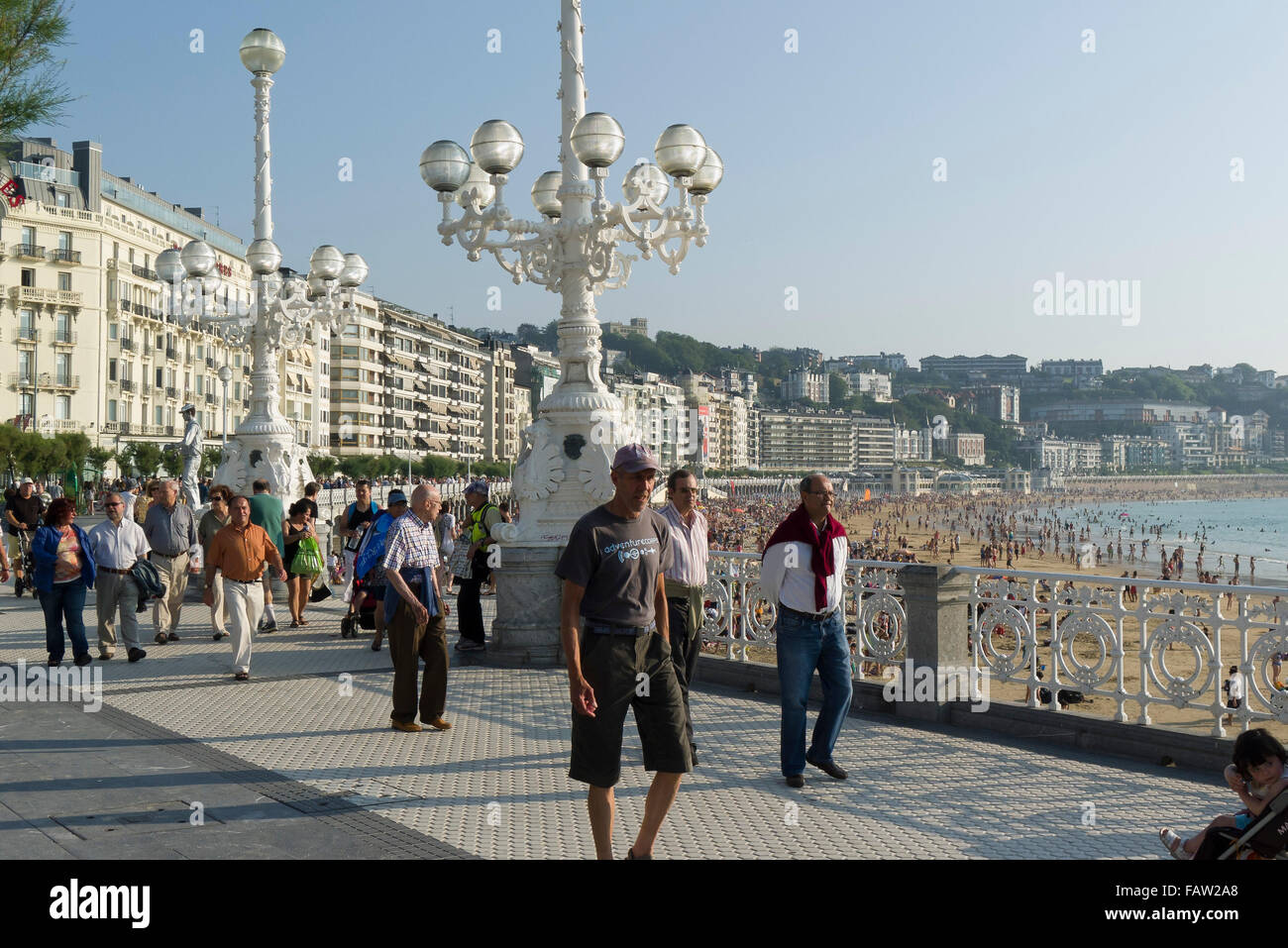 Strandpromenade, San Sebastián, Gipuzkoa, Baskenland, SpainCountr Stockfoto