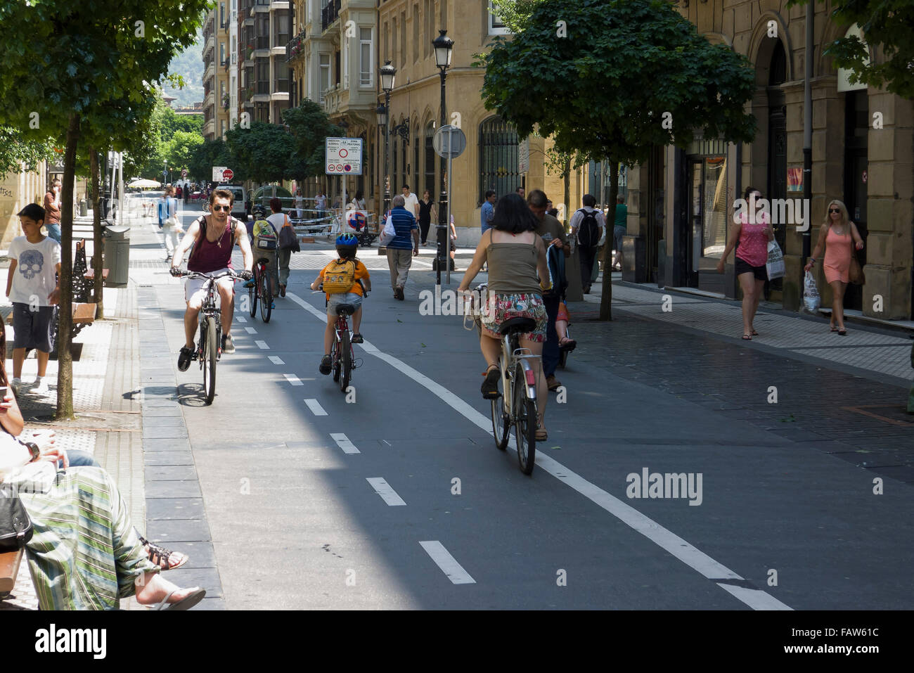 Breite Radweg, Donostia-San Sebastián, Gipuzkoa, Baskisches Land, Spanien Stockfoto