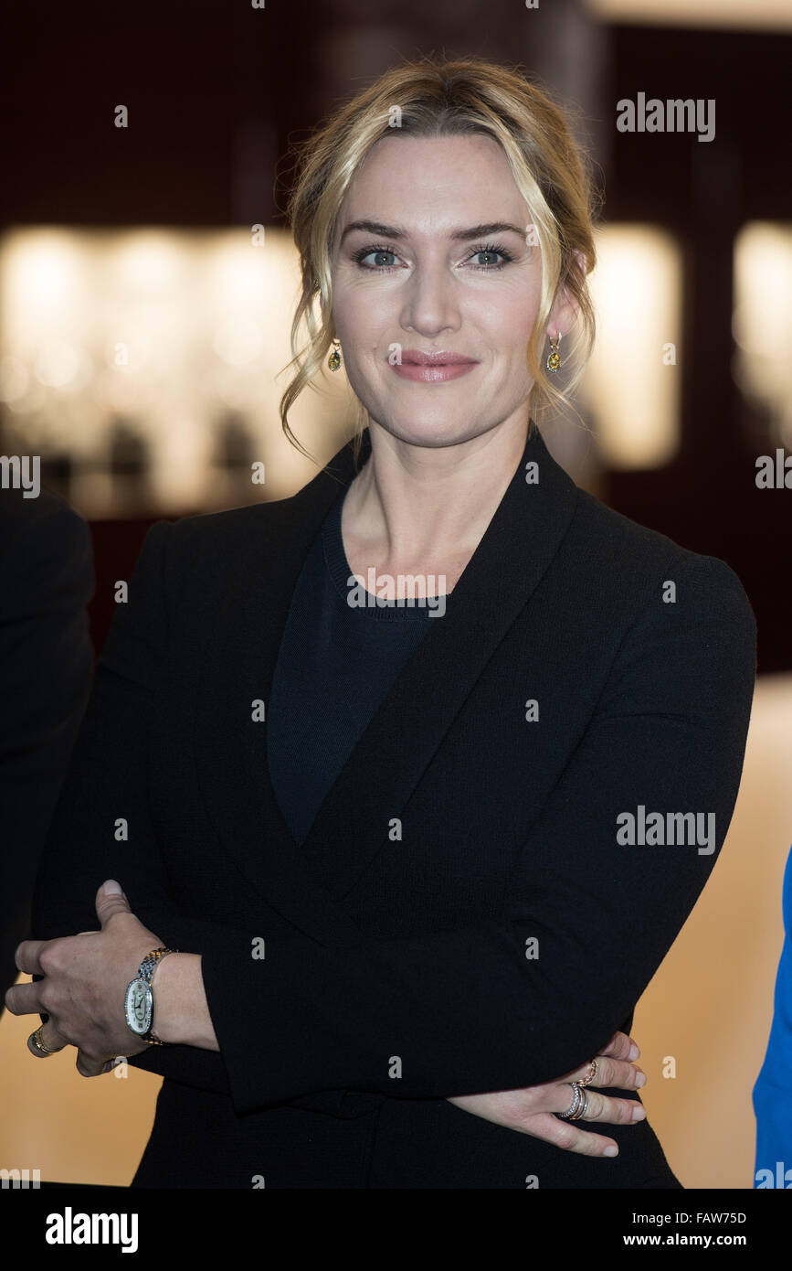 Longines Botschafter Kate Winslet fördert neue Longines Oxford Street Boutique.  Mit: Kate Winslet Where: London, Vereinigtes Königreich bei: 24. November 2015 Stockfoto