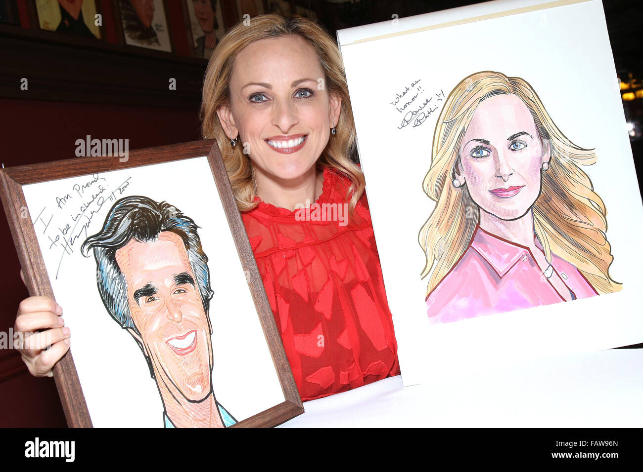 Porträt Enthüllung Ehren Oscar-Preisträger Marlee Matlin in Sardi Theaterviertel lokal.  Mitwirkende: Marlee Matlin wo: New York City, New York, Vereinigte Staaten, wann: 24. November 2015 Stockfoto