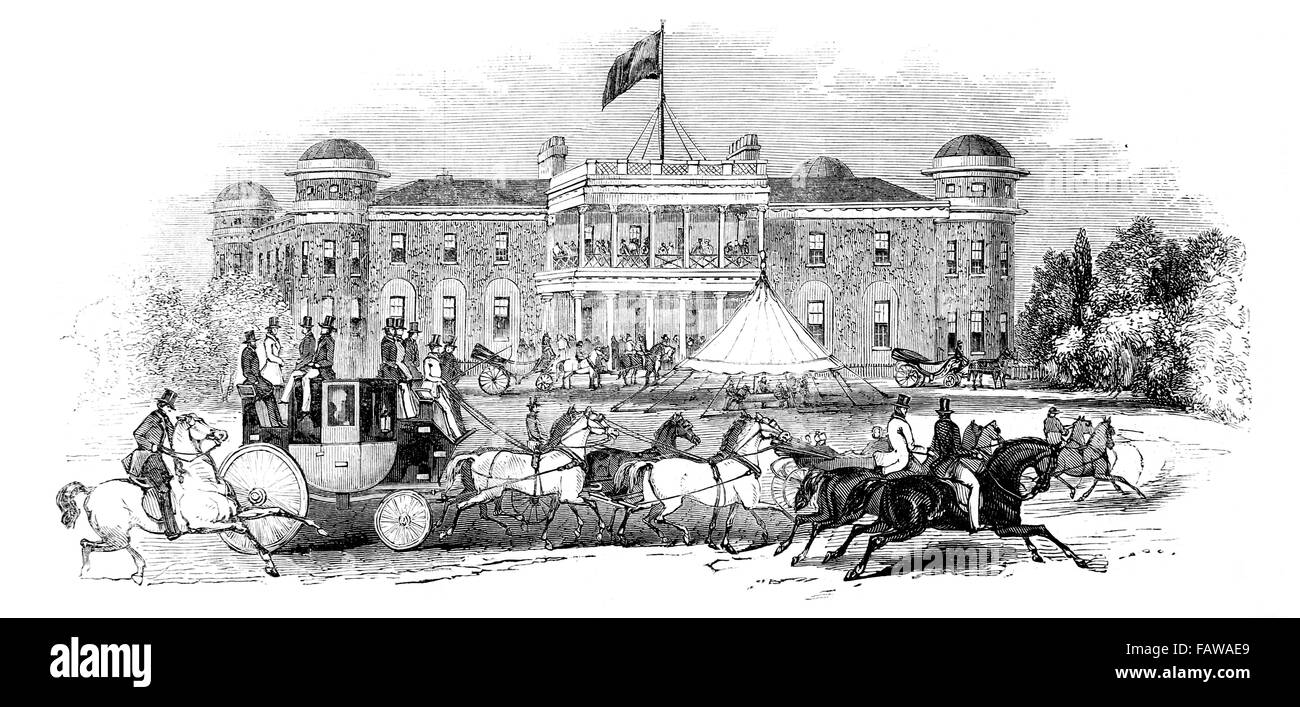 Goodwood Rennen, 1844 Illustrated London News Juli 1844; Schwarz und weiß-Abbildung; Stockfoto