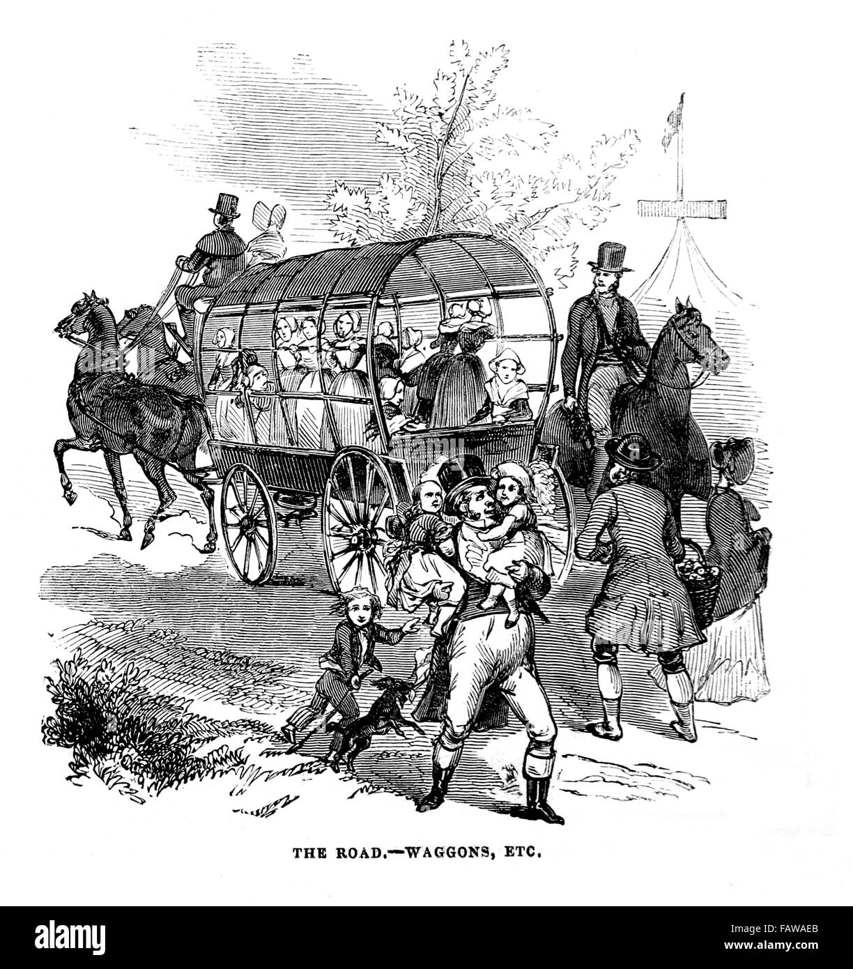 Die Straße nach Goodwood Rennen, 1844 Illustrated London News Juli 1844; Schwarz und weiß-Abbildung; Stockfoto