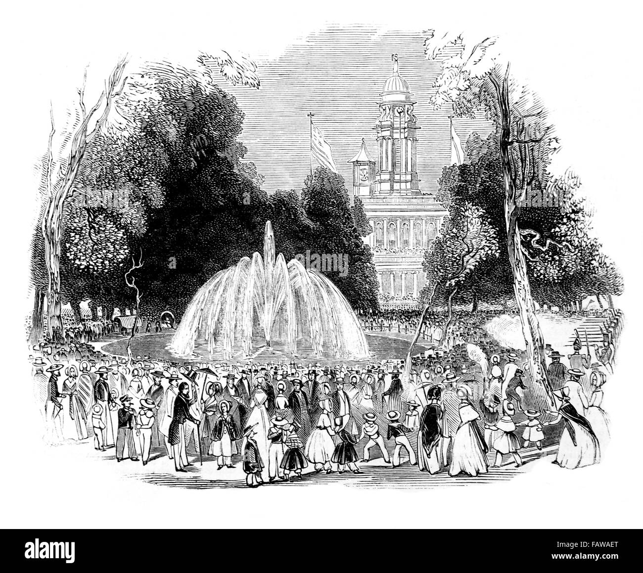 Gedenken an Unabhängigkeit in New York, 1844, Illustrated London News Juli 1844; Schwarz und weiß-Abbildung; Stockfoto