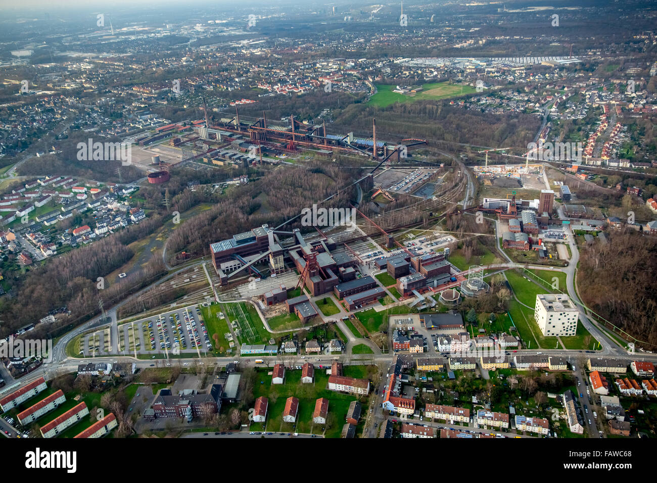 Welt Kultur Erbe Zollverein Essen, Folkwang Universität der Künste - SANAA-Gebäude, Gelsenkirchen, Essen, Red Dot Museum Stockfoto