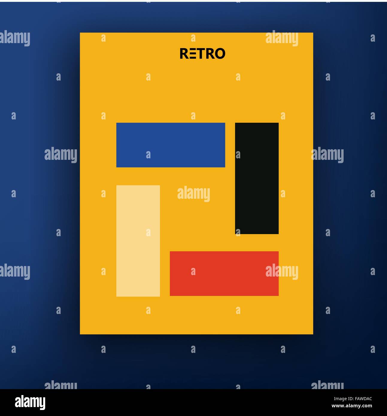 Vektor Retro-bauhaus De Stijl Broschüre Broschüre Cover Design Vorlagen-Sammlung A4 Stock Vektor