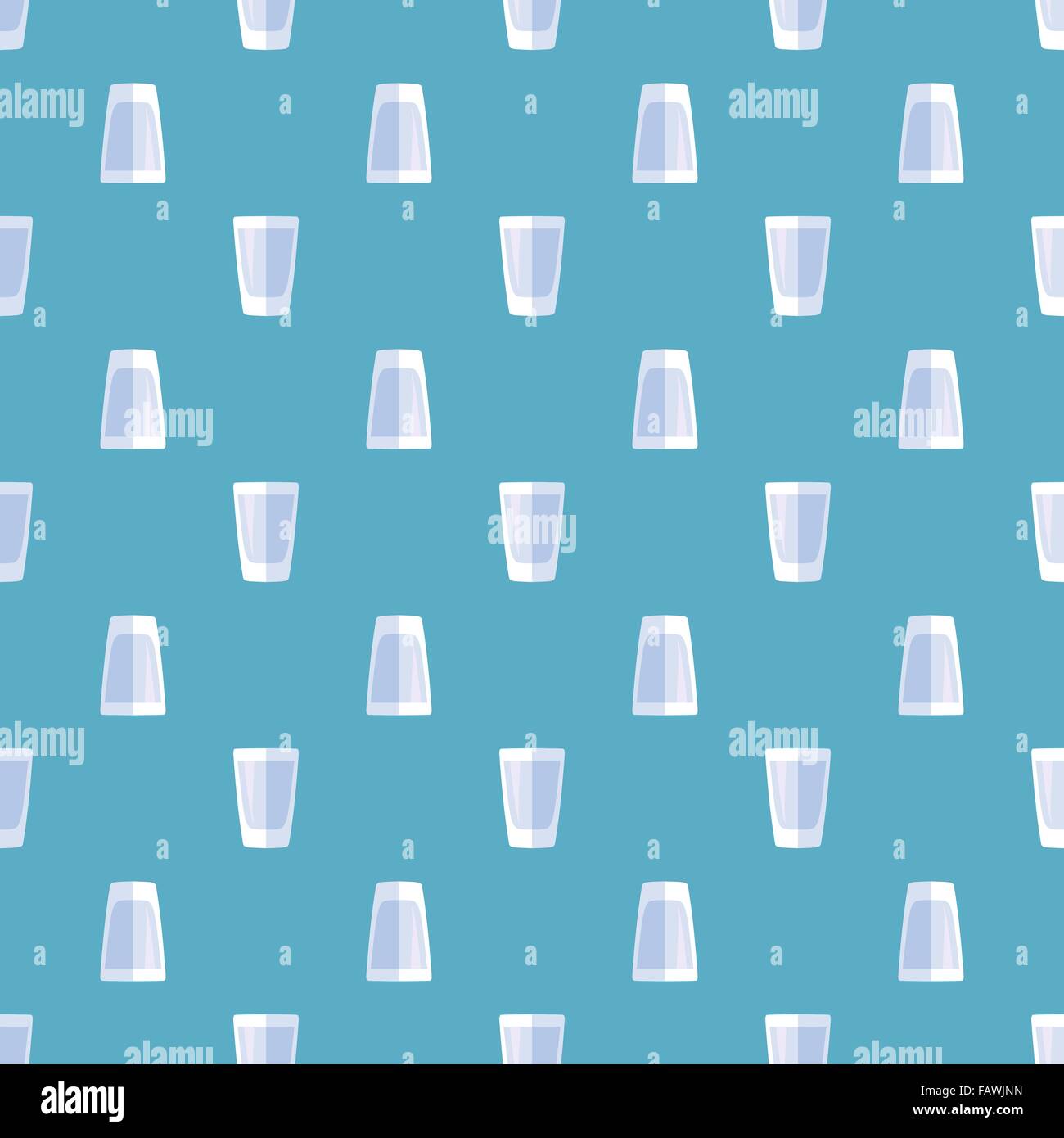 Vektor blaue farbige flache Wodka Schnapsglas nahtlose Stilmuster auf Cyan Hintergrund Stock Vektor