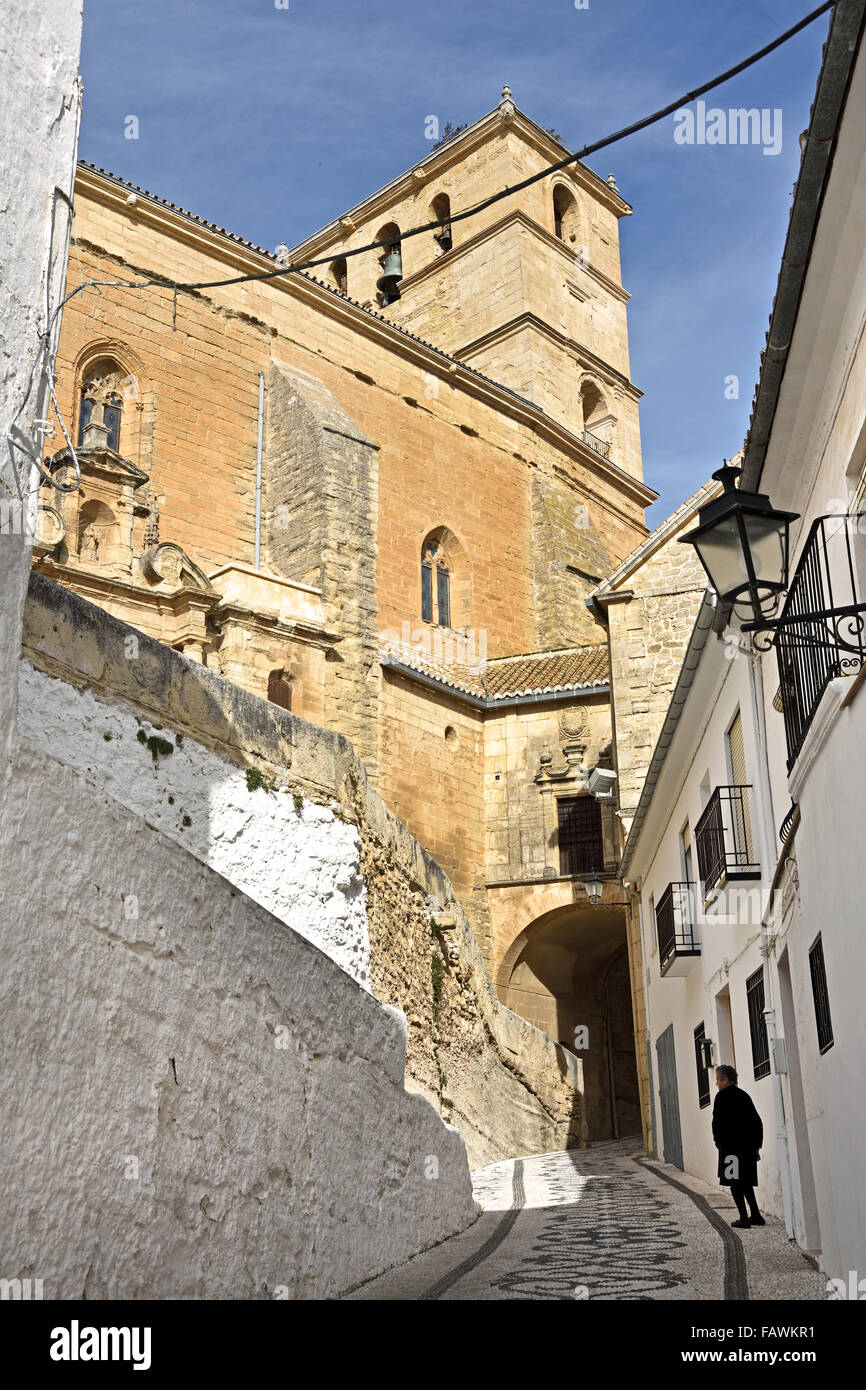 Kirche von La Inkarnation, Iglesia Mayor de Santa Maria De La Encarnación, Alhama de Granada (1482, die Festungsstadt aus dem maurischen Sultanat aufgenommen wurde) Spanisch Spanien Andalusien Stockfoto