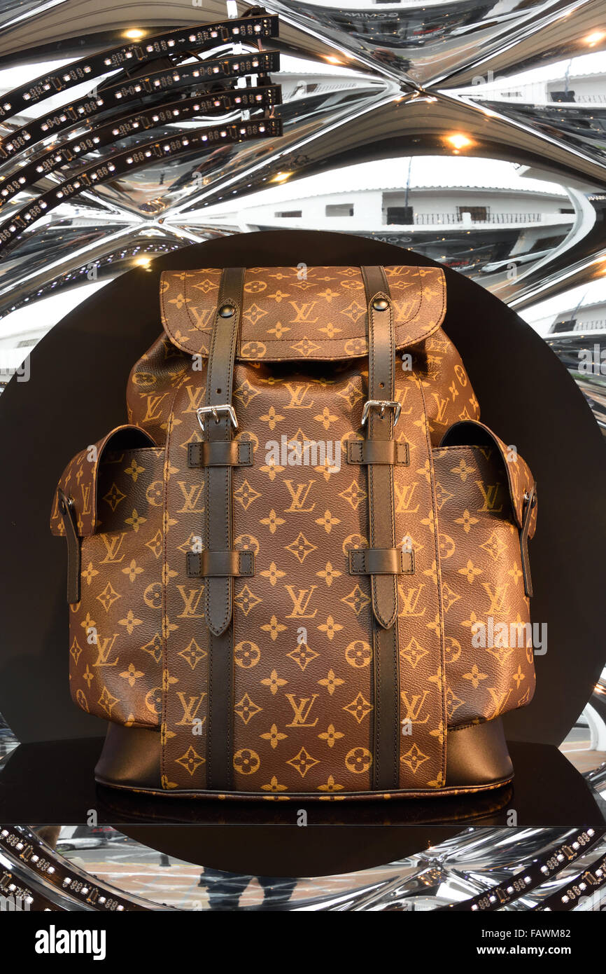 Louis Vuitton Tasche Taschen Schaufenster Display Madrid-Barcelona-Spanien-Spanisch Stockfoto