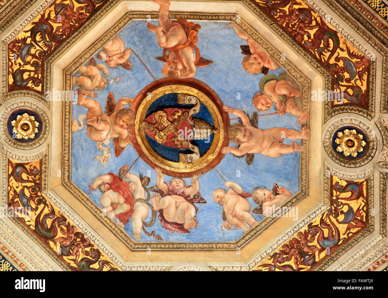 Stanzen des Raffael (Stanze di Raffaello) Detail, Vatikan, Rom, Italien Stockfoto