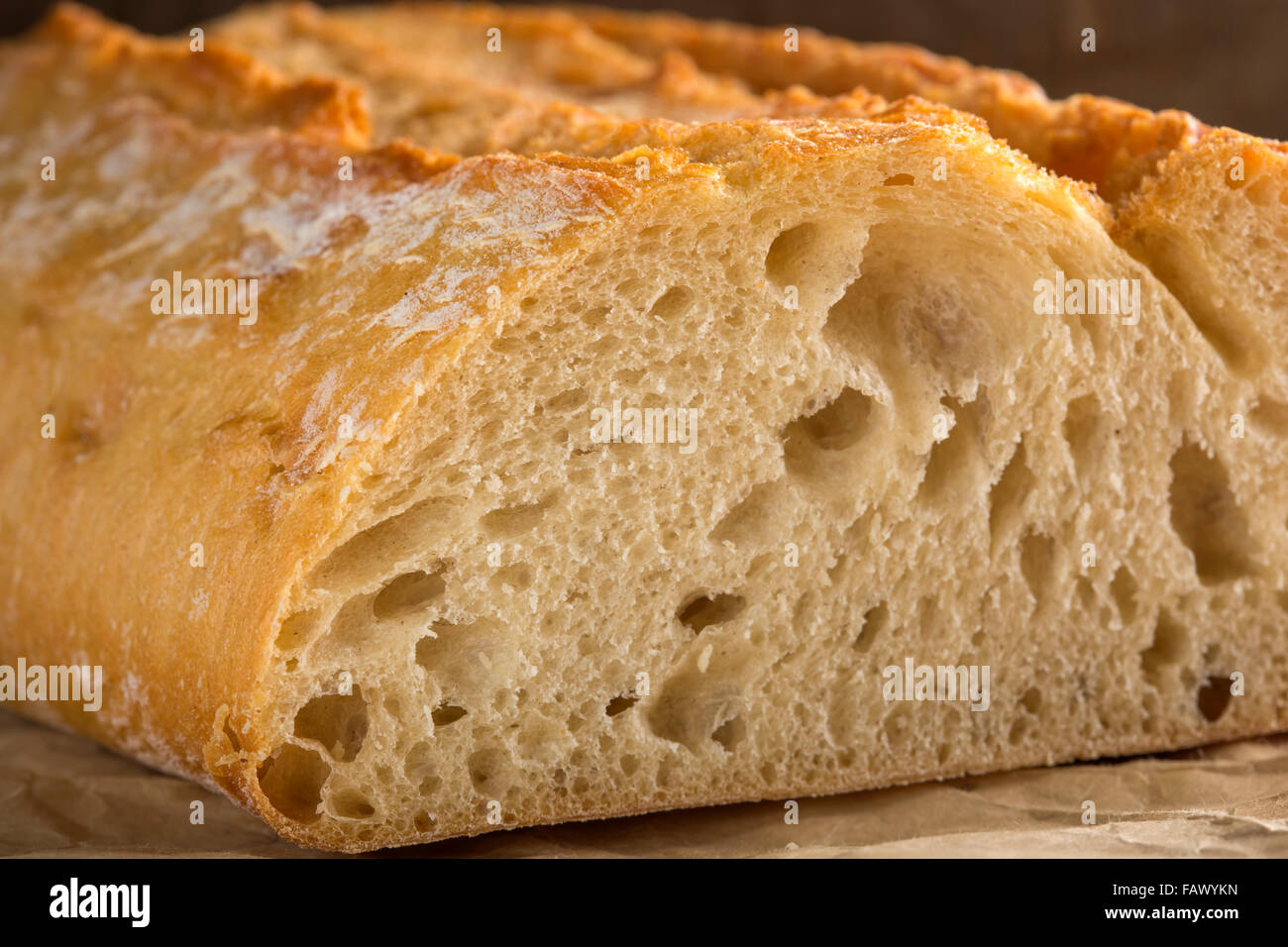 Nahaufnahme von einem traditionellen frisches hausgemachtes Brot Stockfoto