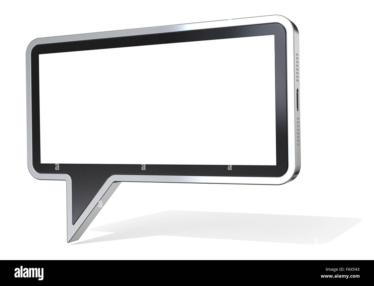 Sprechblase mit Smartphone-Design. Für textfreiraum leer. Stockfoto