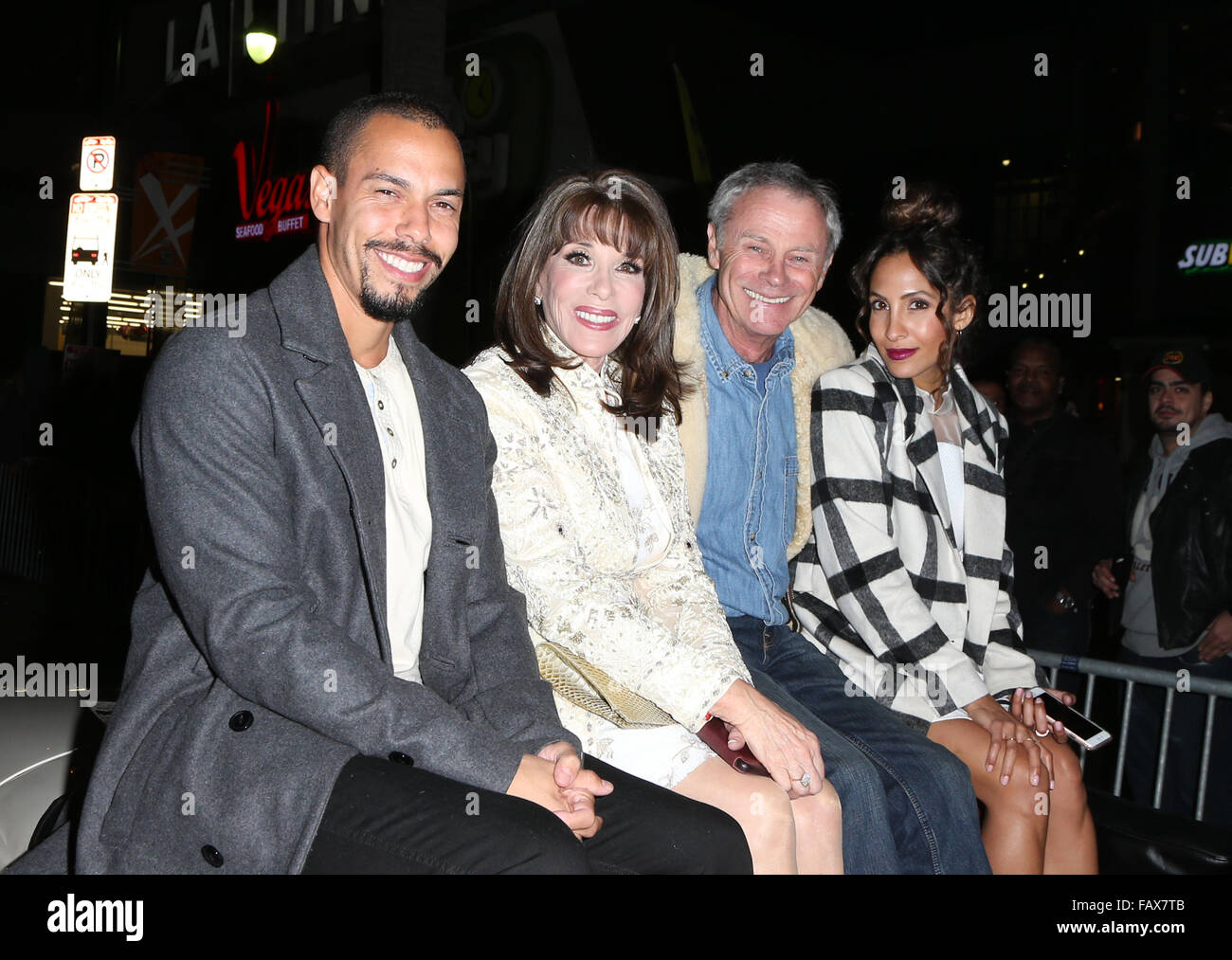 2015 Hollywood Christmas Parade Auto Schüsse Featuring: Bryton James, Kate Linder, Tristan Rogers, Christel Khalil wo: Hollywood, Kalifornien, USA bei: 30. November 2015 Stockfoto