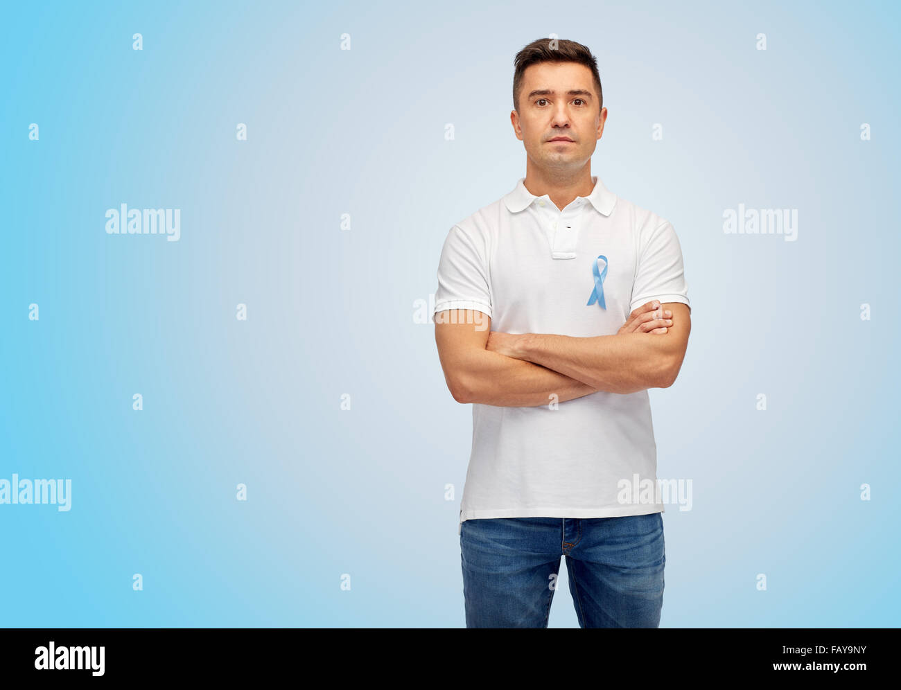 Mann mit Prostatakrebs-Schleife Stockfoto