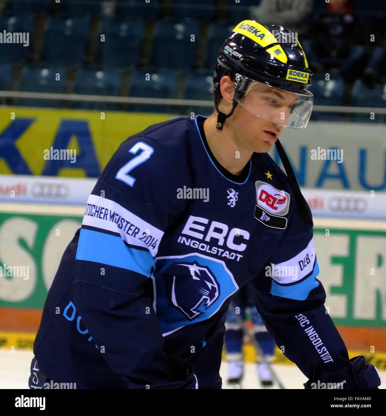 Ingolstadt, Bayern, Deutschland. 5. Januar 2016. Patrick MCNEILL (Ingolstadt / CAN),. Eishockey Eishockey Bundesliga, Spieltag 34, ERC Ingolstadt Vs Krefeld Pinguine, Ingolstadt, Saturn-Arena, 5. Januar 2016, Credit: Wolfgang Fehrmann/ZUMA Draht/Alamy Live News Stockfoto