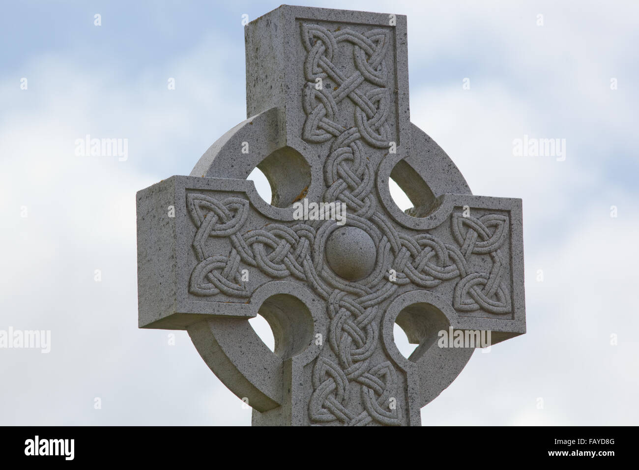 Steinkreuz. Keltische Muster. Interlacing Design. Iona. Inneren Hebriden. Argyl und Bute. Inneren Hebriden. Westküste Schottlands. VEREINIGTES KÖNIGREICH. Stockfoto