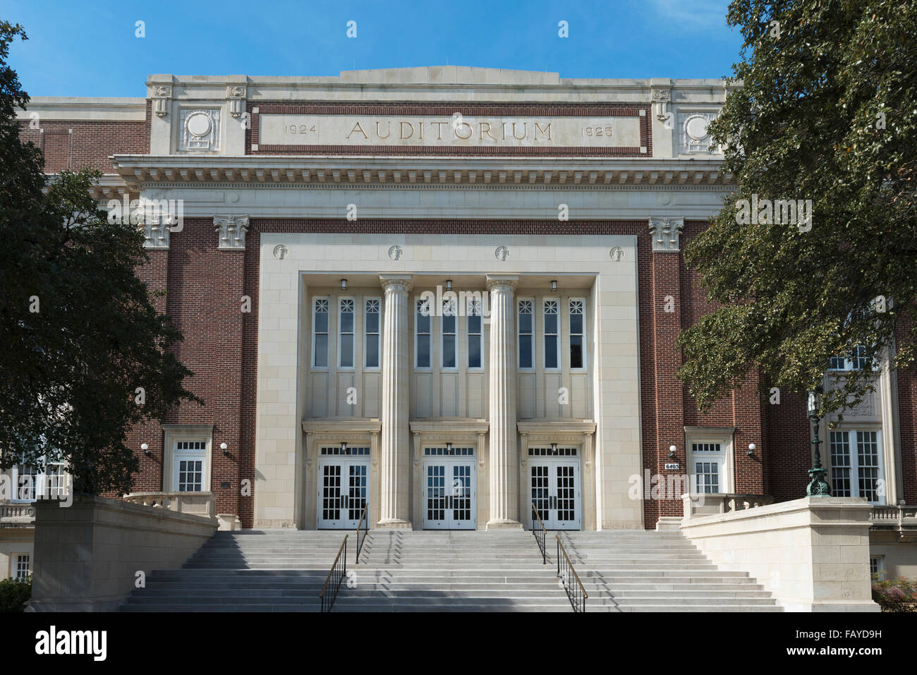 Auditorium, Southern Methodist University; Dallas, Texas, Vereinigte Staaten von Amerika Stockfoto
