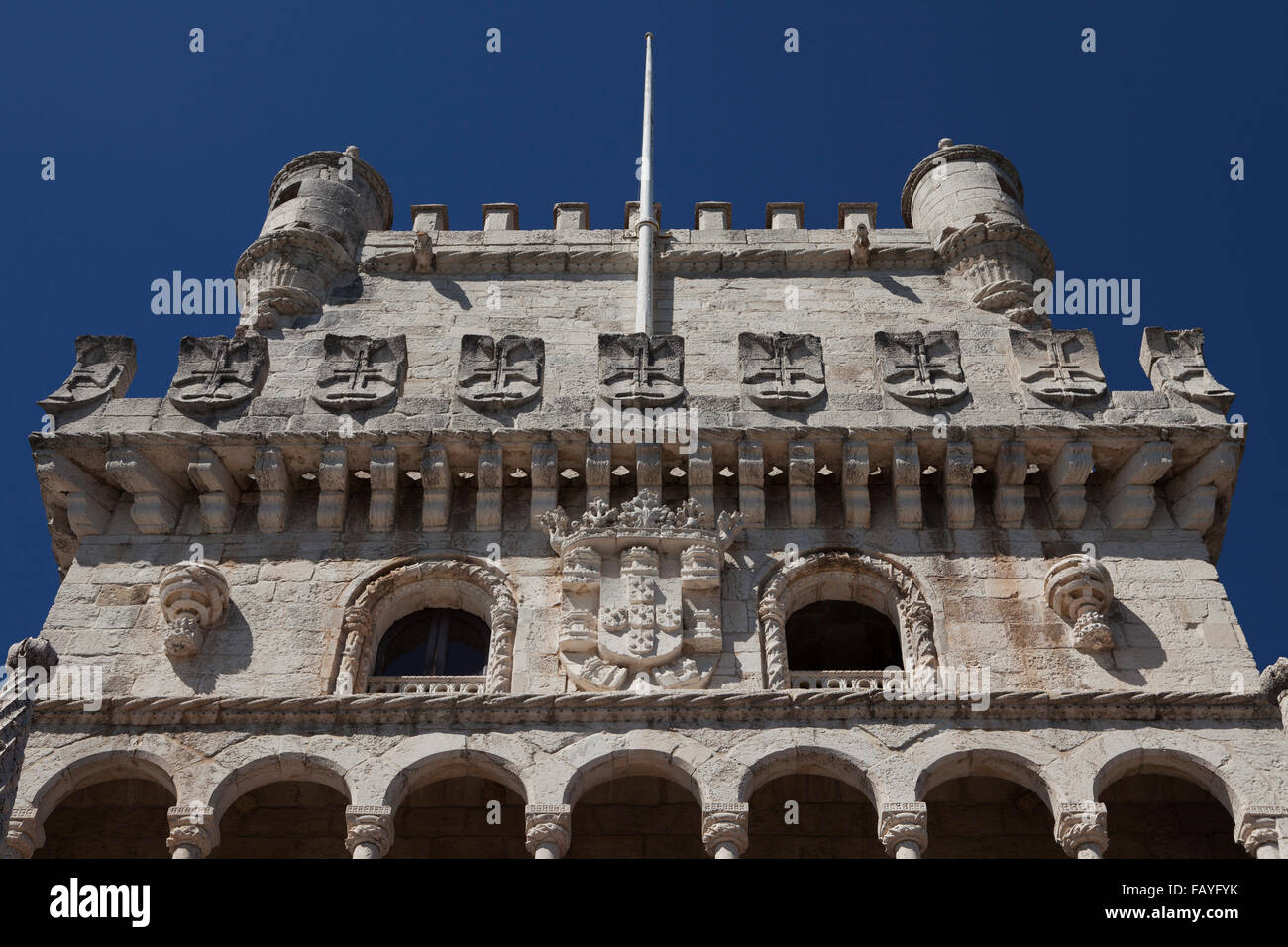 Der Turm von Belem (Torre de Belem) im Stadtteil Belem von Lissabon, Portugal. Stockfoto