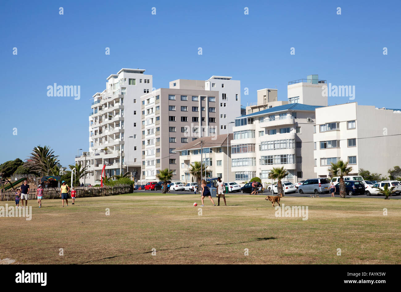 Mouille Point Wohnungen am Meer in Kapstadt - Südafrika Stockfoto