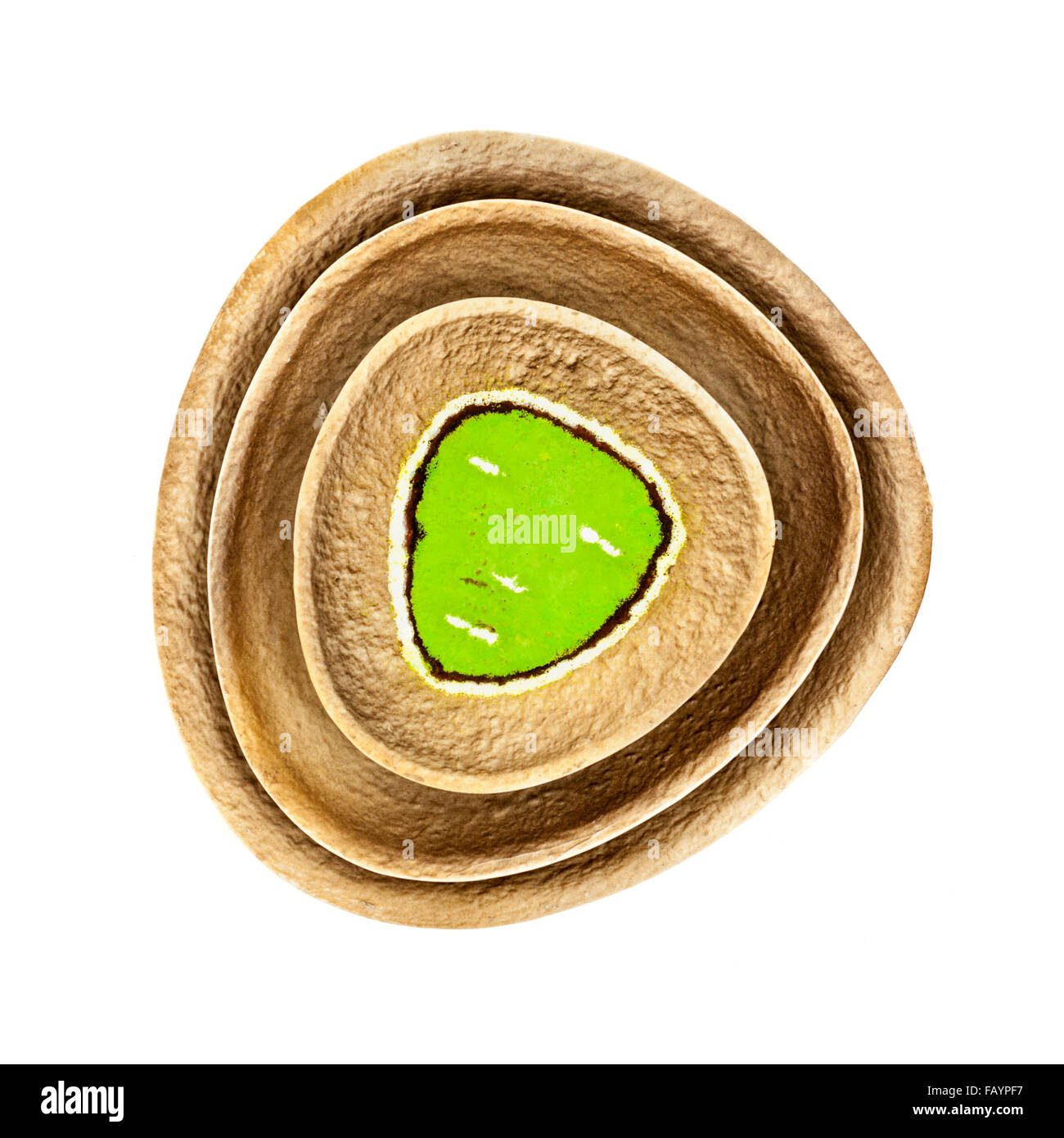 Geschirrset drei Vintage Wade Keramik (Irland, Co. Armagh) Stockfoto