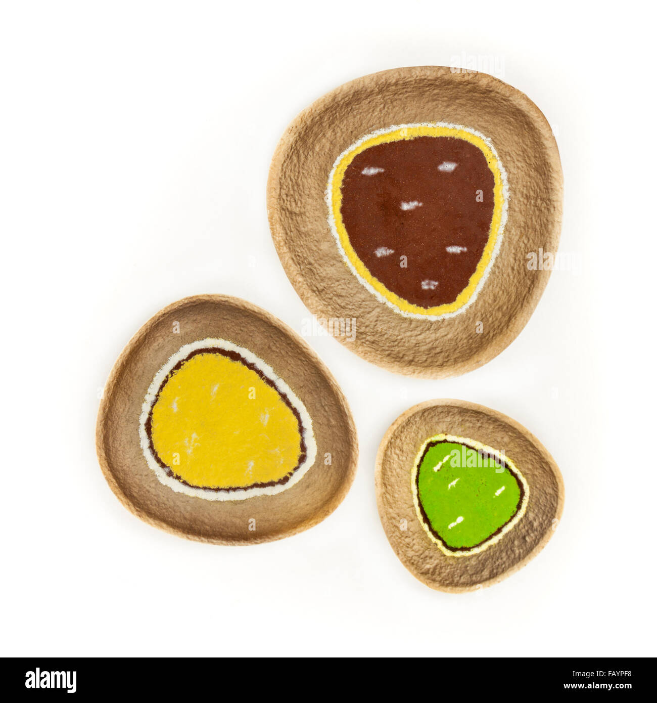 Geschirrset drei Vintage Wade Keramik (Irland, Co. Armagh) Stockfoto