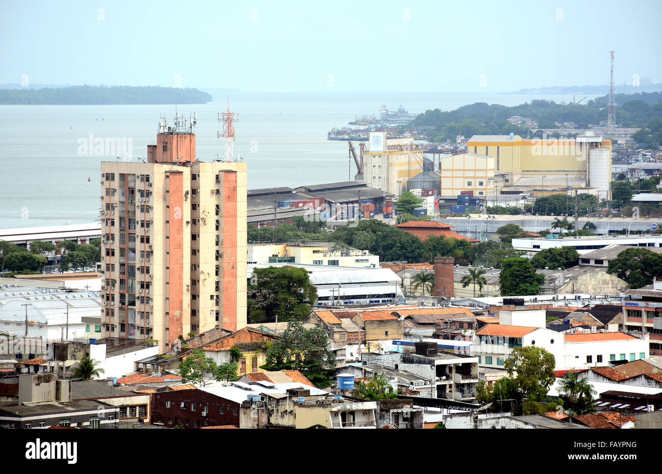 Luftbild auf Hafenviertel Belem Para Brasilien Stockfoto