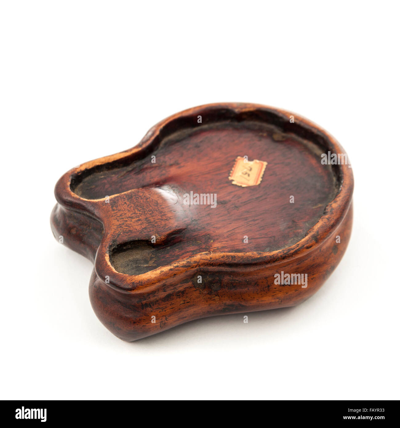 Antike des 19. Jahrhunderts nach Maß Hartholz stehen für ein Frosch-förmigen Wasser-Dropper (in Kalligraphie verwendet). Stockfoto