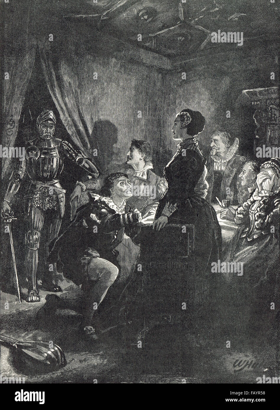 Mord an Rizzio vor Mary Queen of Scots 1566 Stockfoto