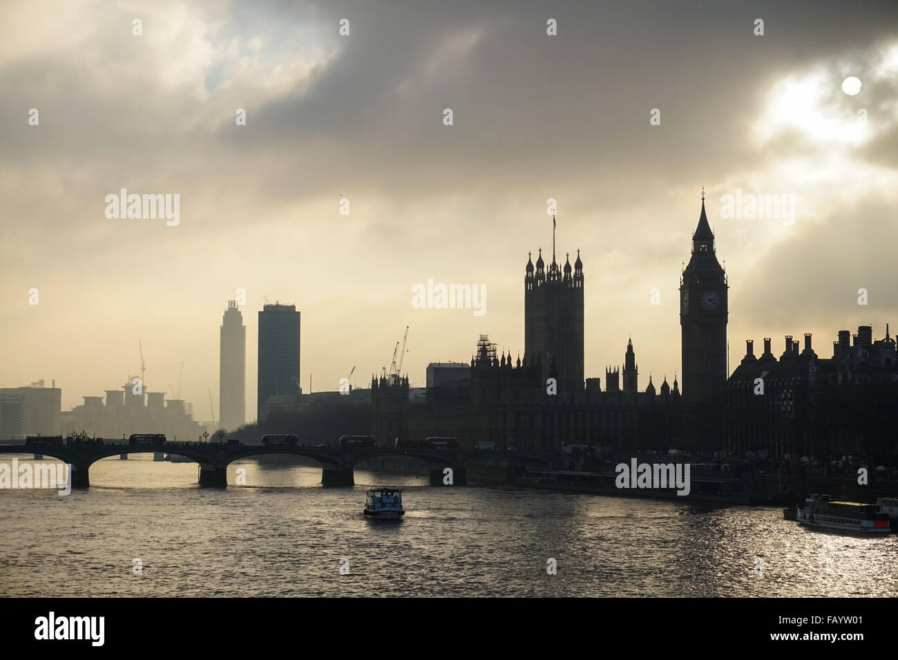 Nebel in London, England, Vereinigtes Königreich UK Stockfoto