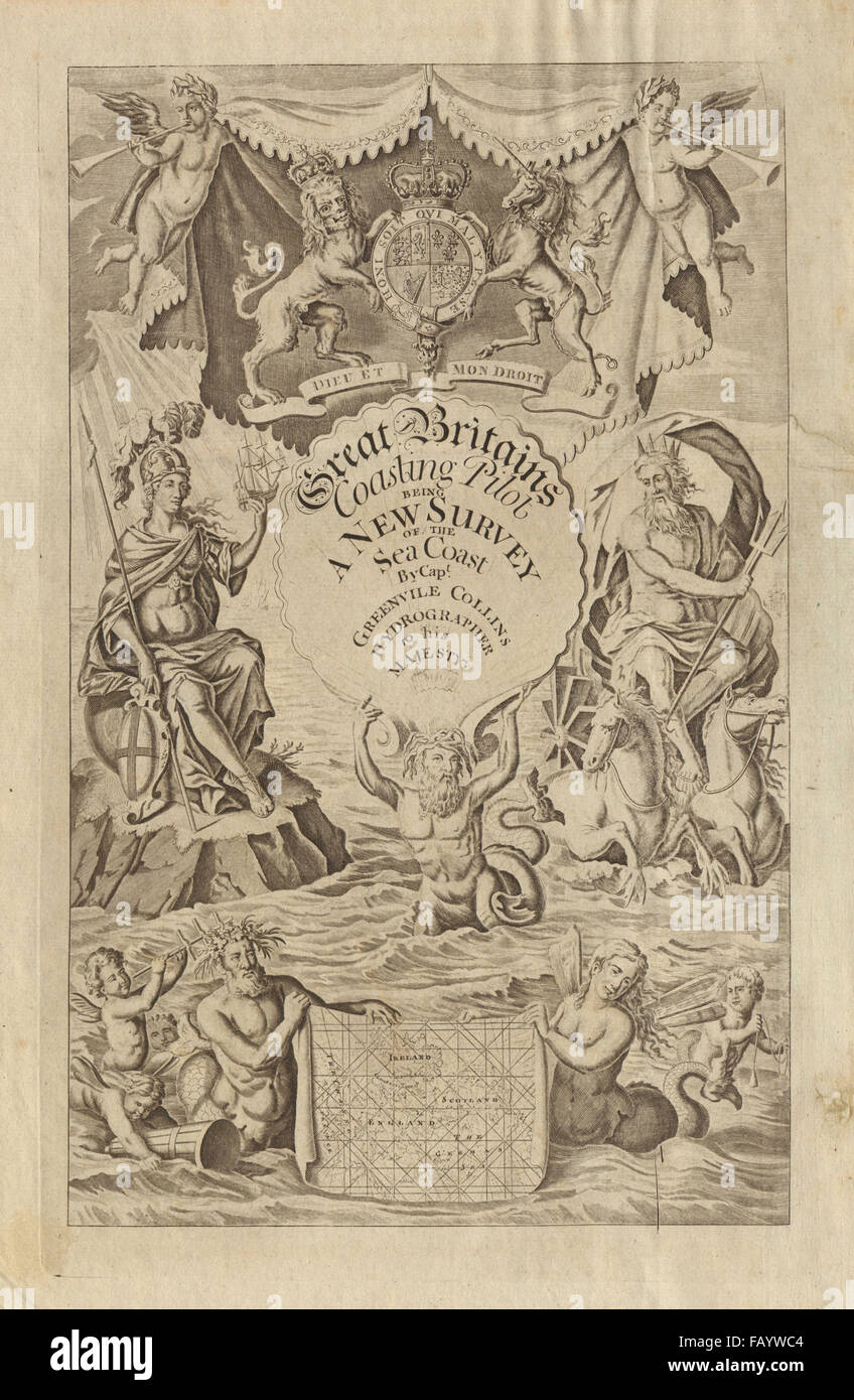 "Great Britain ausrollen Pilot" dekorative Titelseite. Capt G COLLINS, c1774 Stockfoto