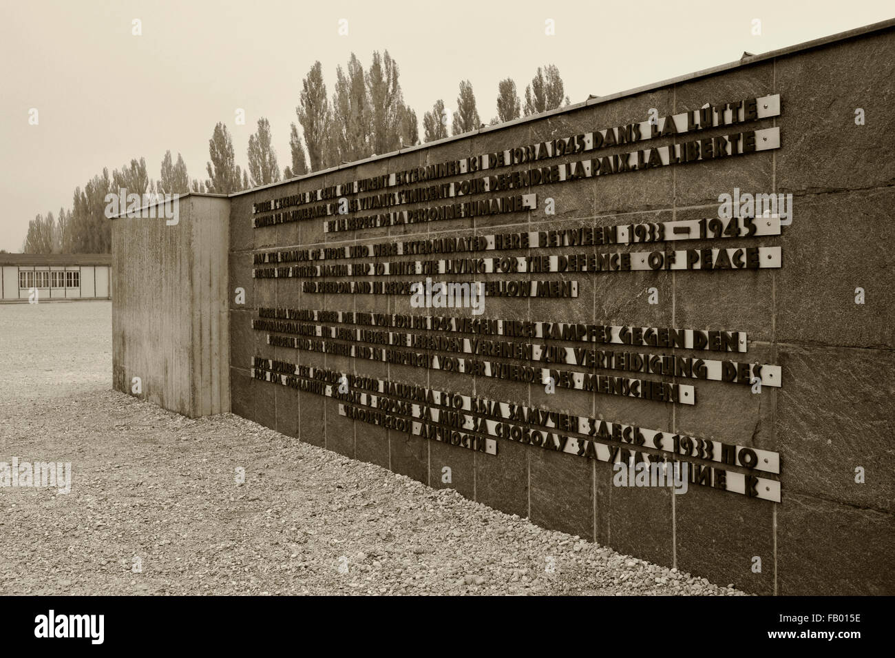 KZ-Gedenkstatte Dachau (Dachau KZ-Gedenkstätte), Dachau, Oberbayern (Oberbayern), Bayern (Bayern), Deutschland Stockfoto