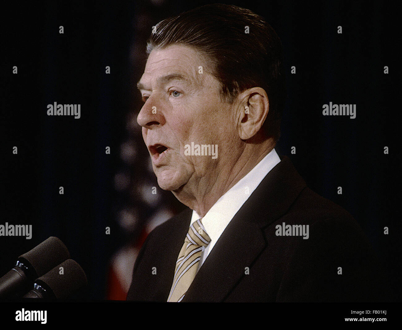 Washington, DC. USA, Mai 1984 Präsident Ronald Reagan Porträt Credit: Mark Reinstein Stockfoto