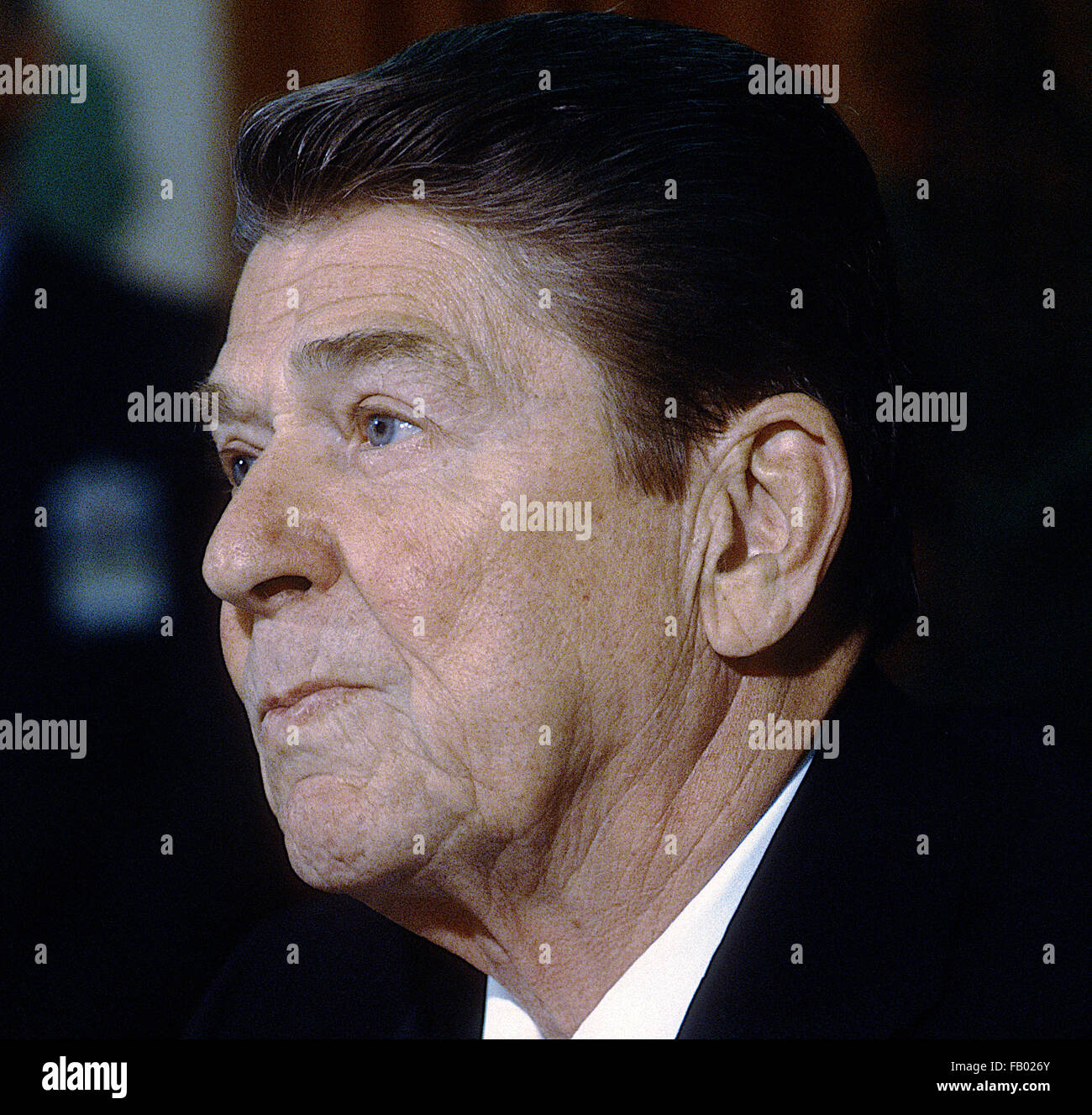Washington, DC, USA, März 1985 Präsident Ronald Reagan Porträt Credit: Mark Reinstein Stockfoto