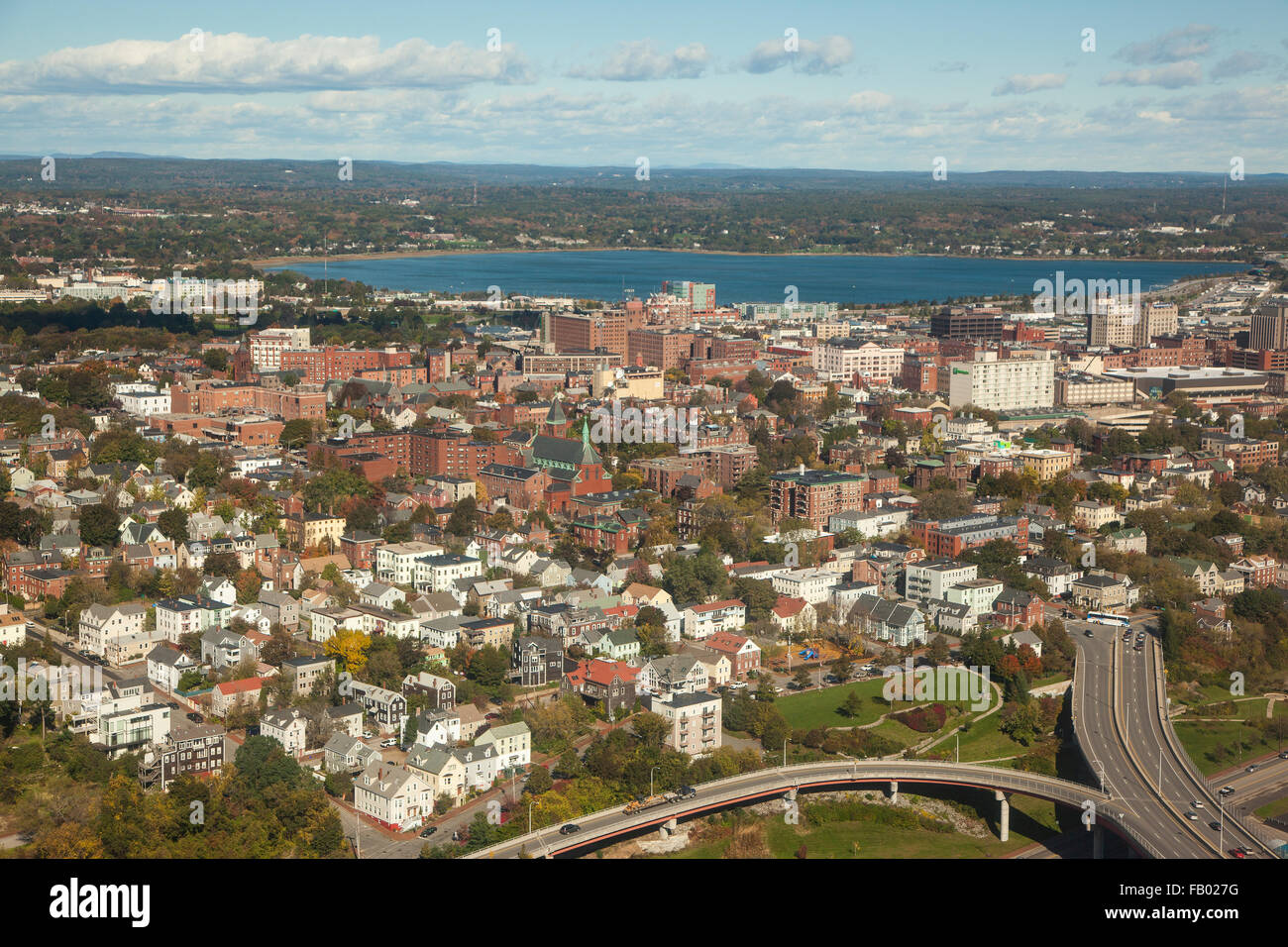 Luftaufnahme von Portland, Maine in New England Stockfoto