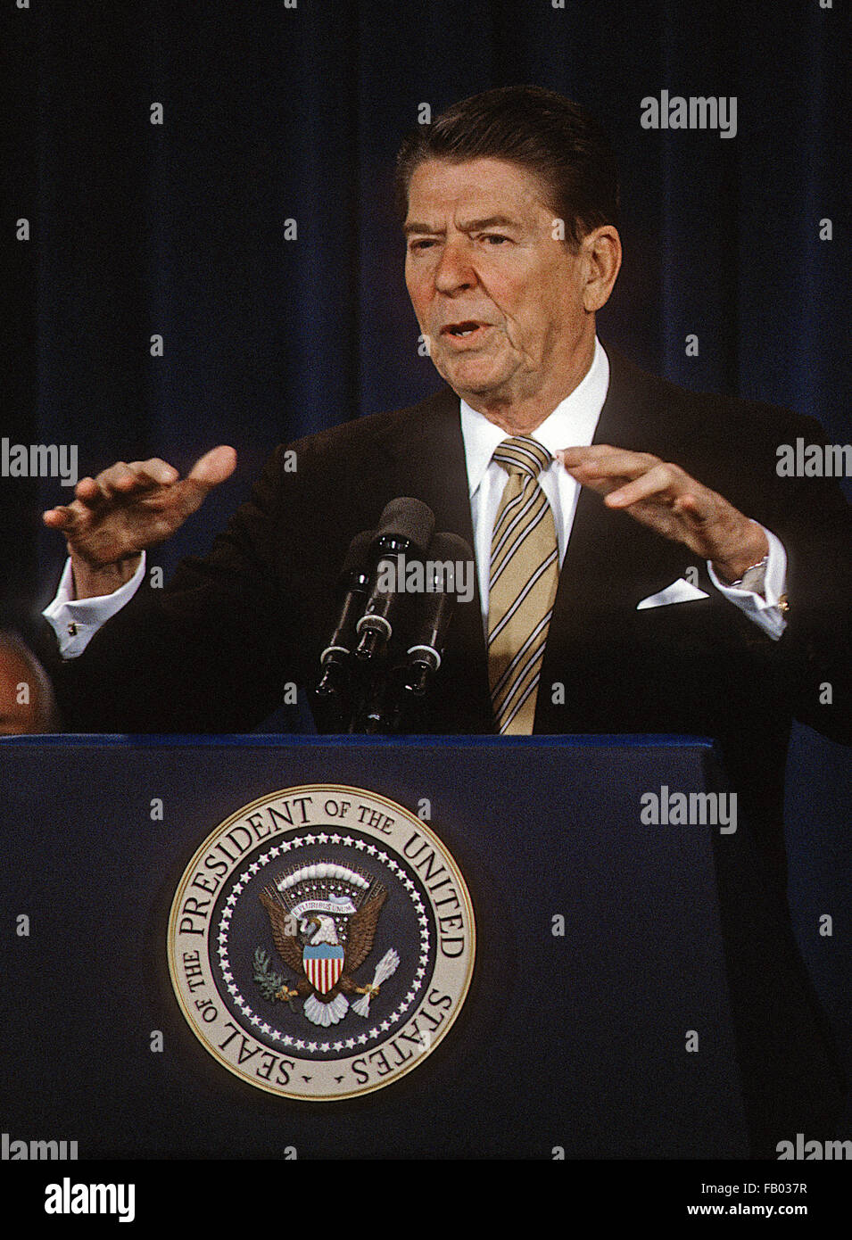 Washington, DC. , USA, 1984 Präsident Ronald Reagan Porträts Credit: Mark Reinstein Stockfoto