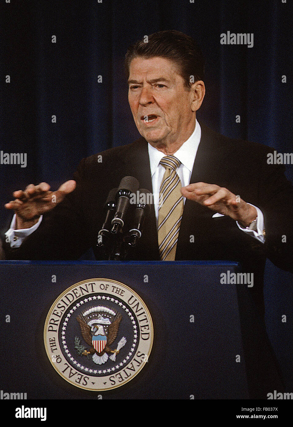 Washington, DC, USa, 1984 Präsident Ronald Reagan Porträts Credit: Mark Reinstein Stockfoto