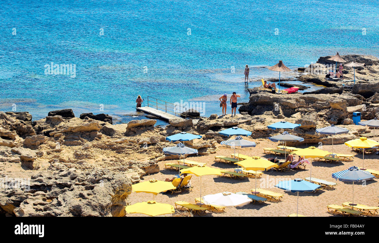 Kalithea Bay in Rhodos, Griechenland Stockfoto