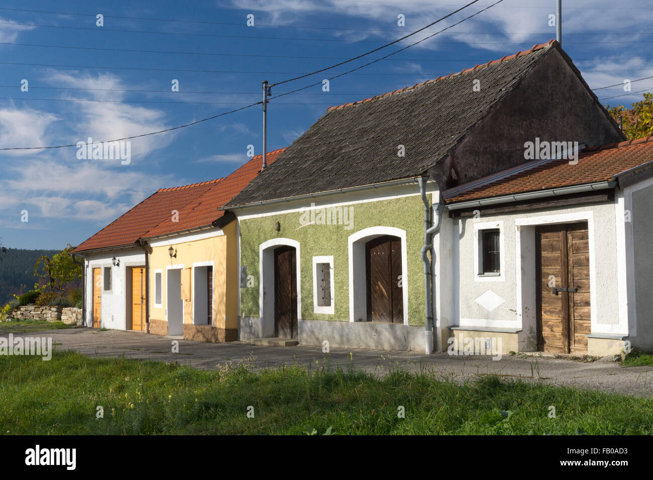 Weinkeller in Mittelberg in das Kamptal Weinbauregion Niederösterreich Stockfoto