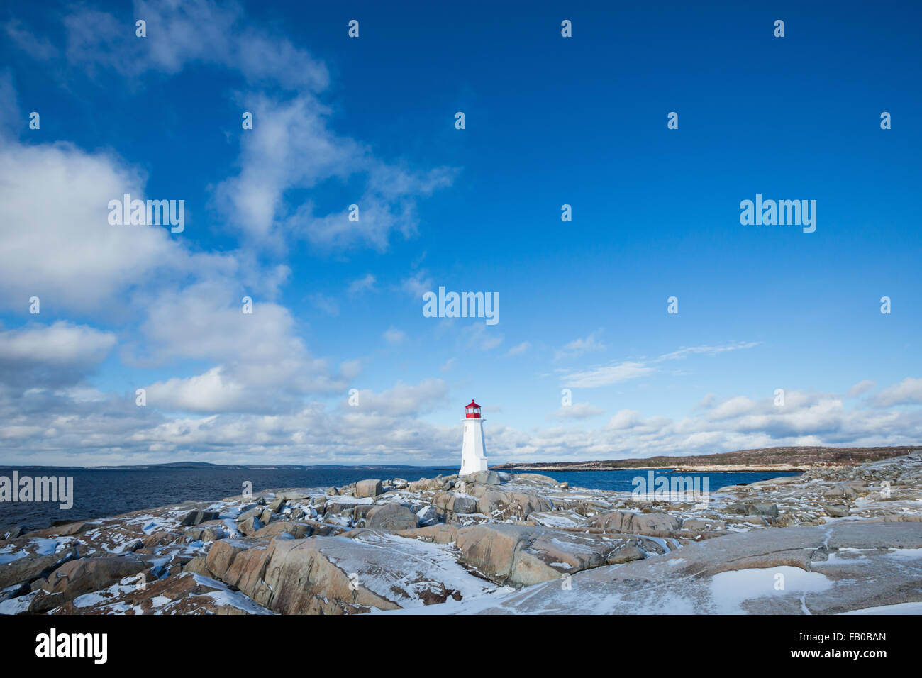 Winter in Peggys Cove Stockfoto